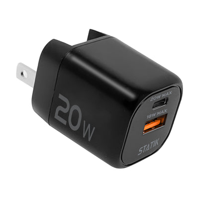 20W GaN Power Adapter | 2 Ports Wall Charger | Universal & Compact