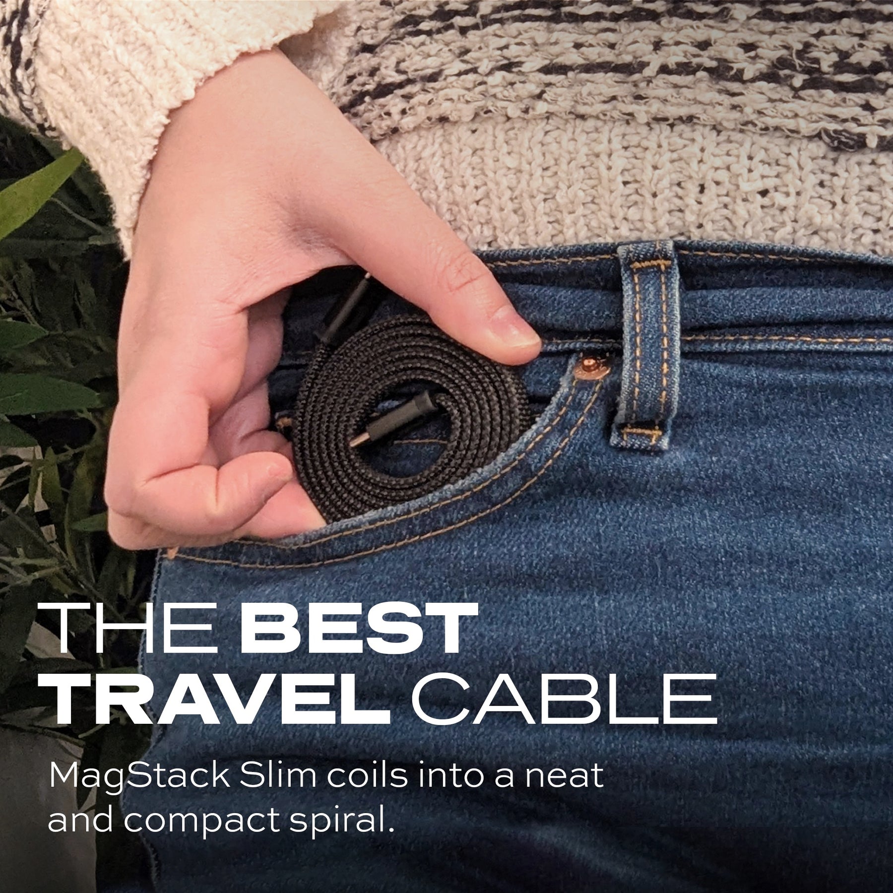 MagStack® Slim | Tangle-Free Magnetic Nylon | Charge & Data Cable