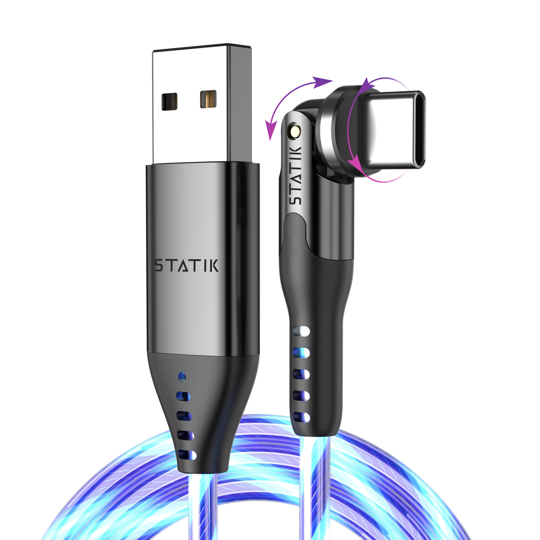 PowerPivot® GloBright® | USB-A to USB-C or Lightning | Data & Charge
