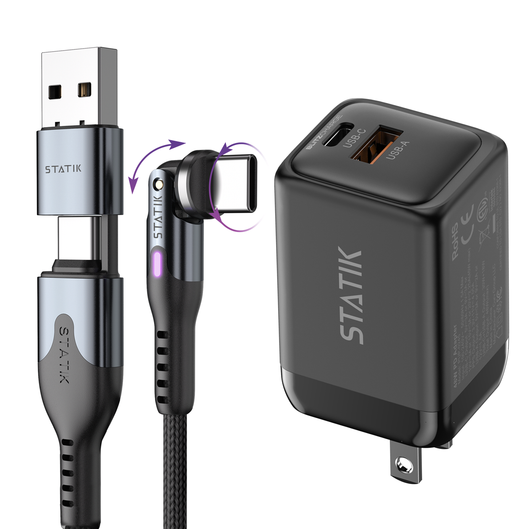 PowerPivot® 45W Charging Kit | PowerPivot Pro 6.6ft (2m) + 45W GaN Charger