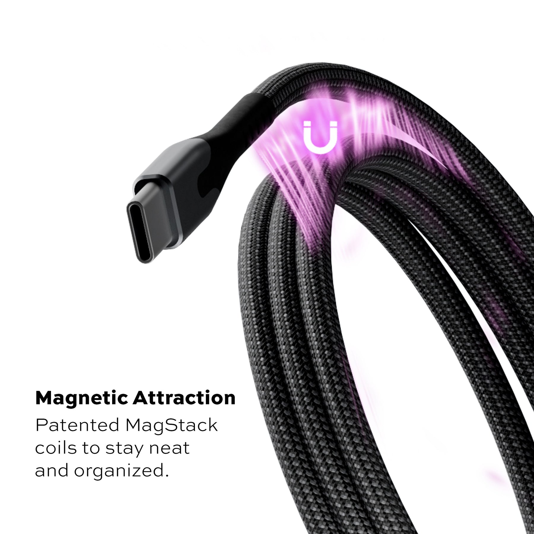 MagStack® Pro | Fast Charge & Data Cable | Tangle-Free Magnetic Nylon LP5