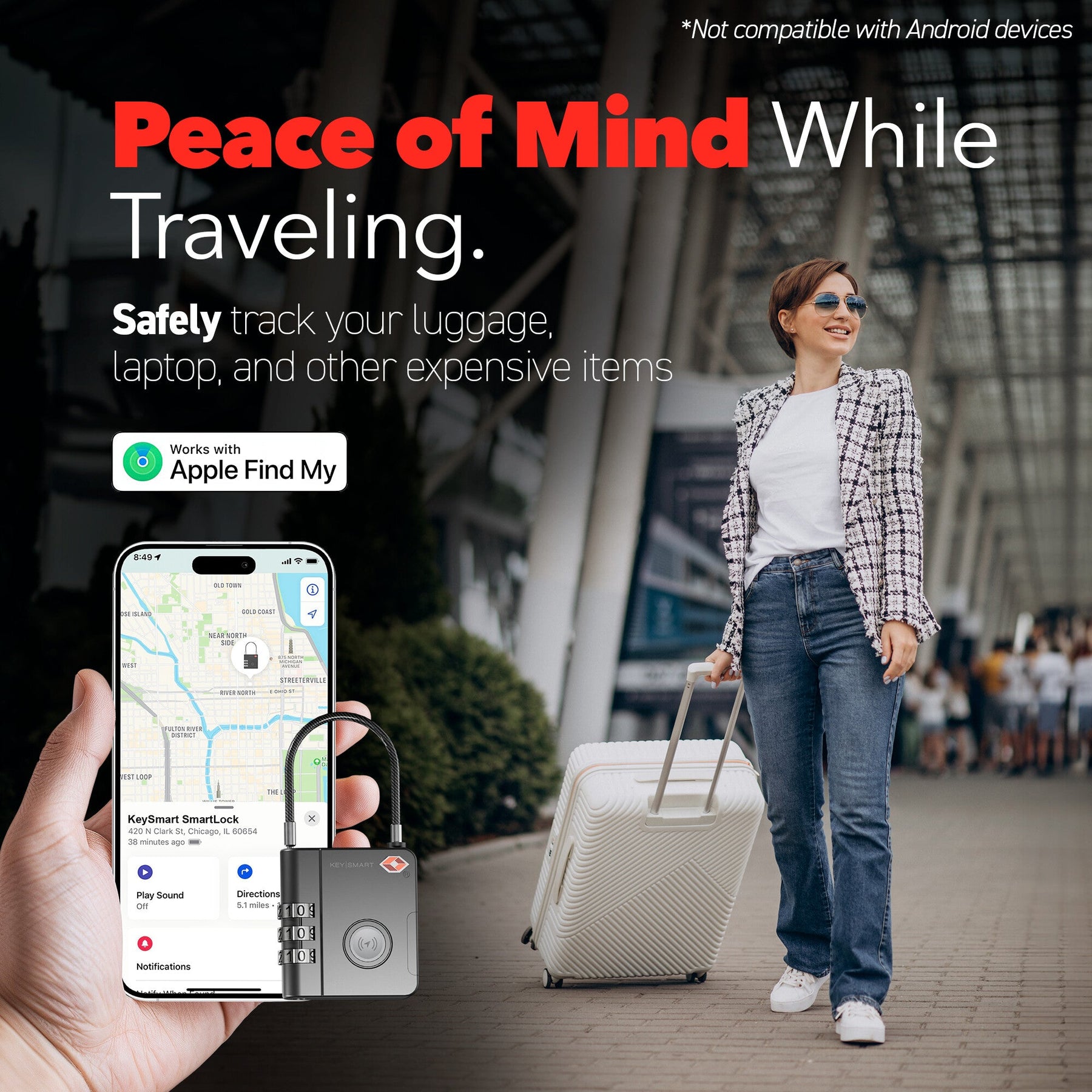 KeySmart SmartLock: The World's First Trackable Luggage Lock