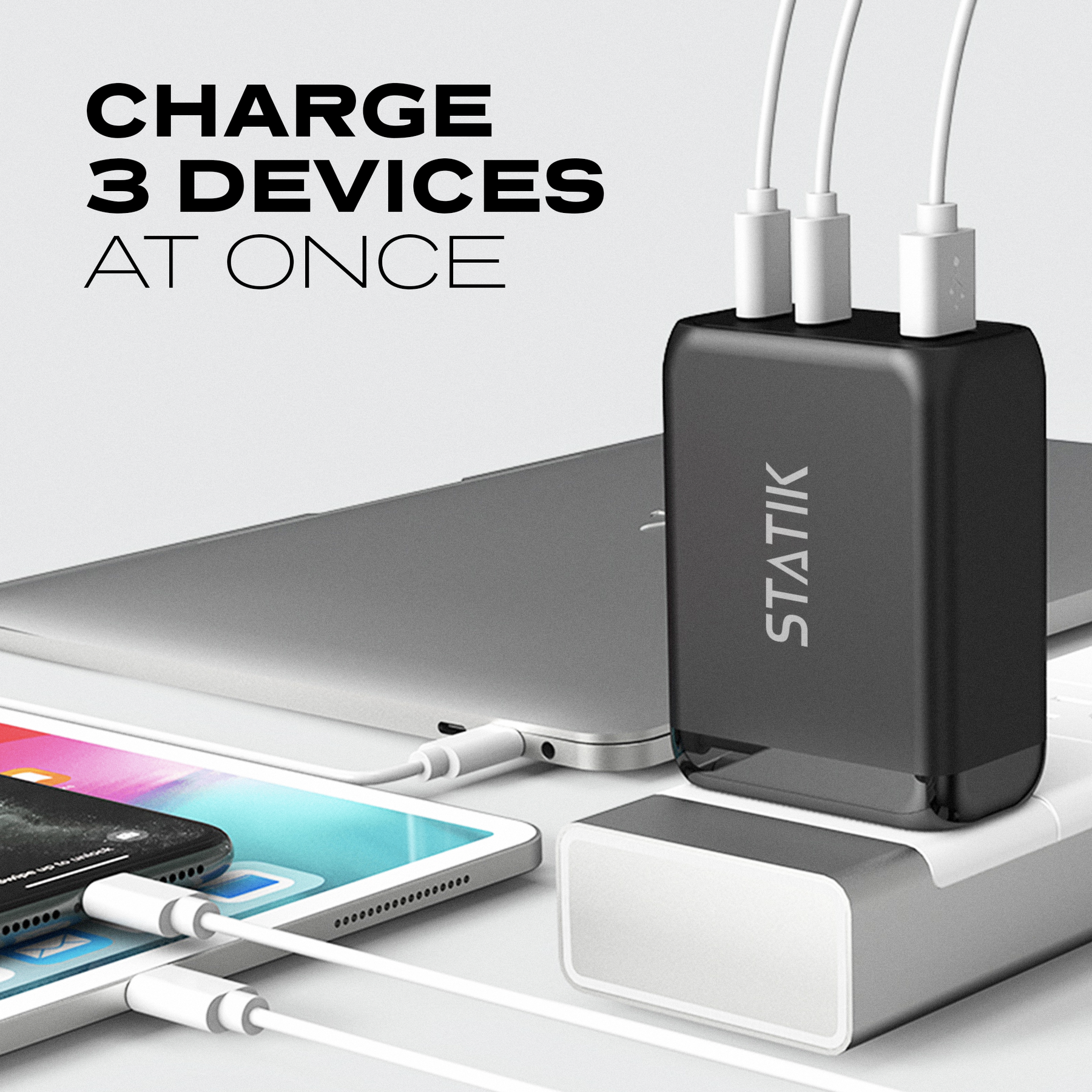 <tc>Adaptateur secteur GaN 65 W | Chargeur mural 3 ports | Universel et compact</tc>