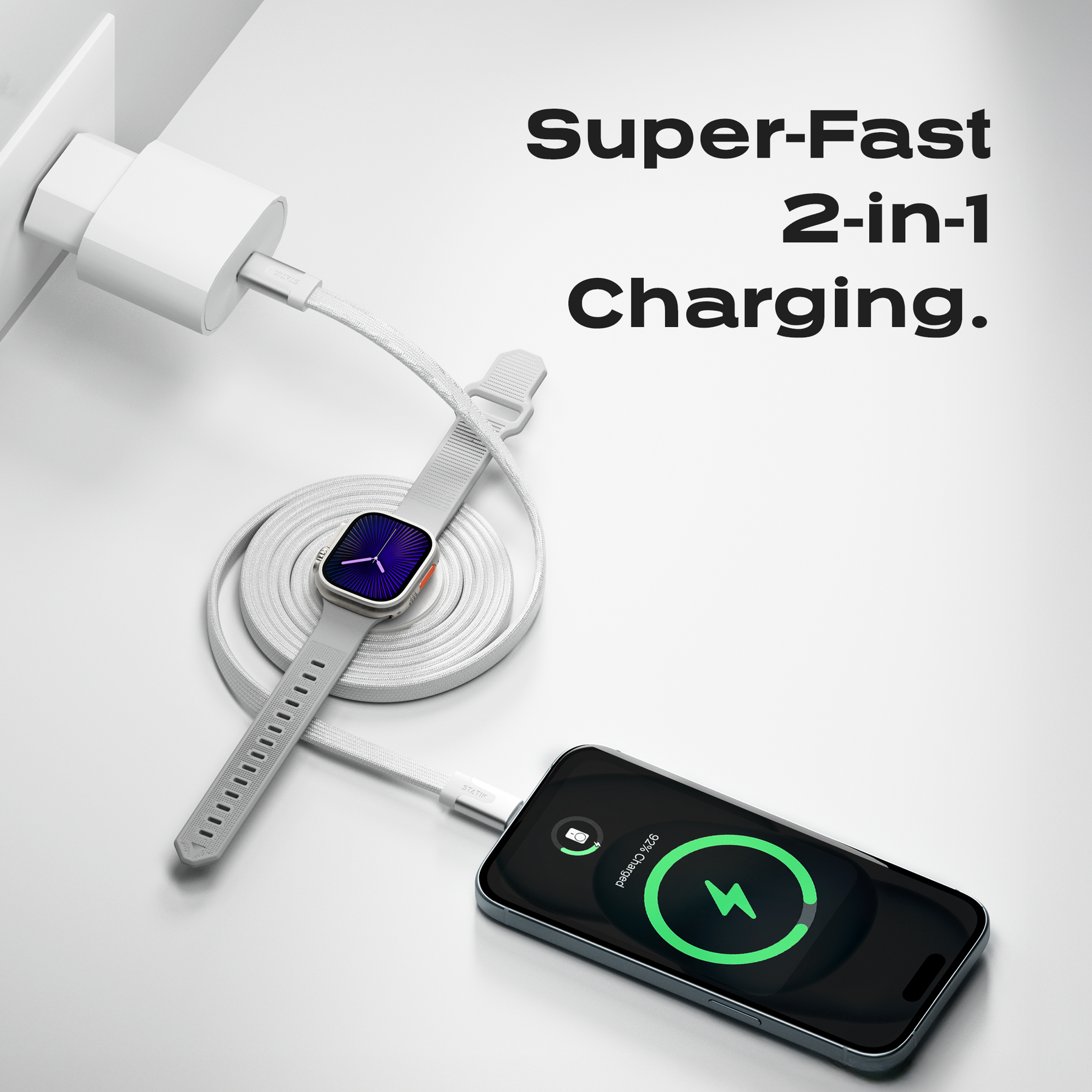 MagStack® Duo | 2-in-1 Wireless Apple Watch Charger & USB-C Cable