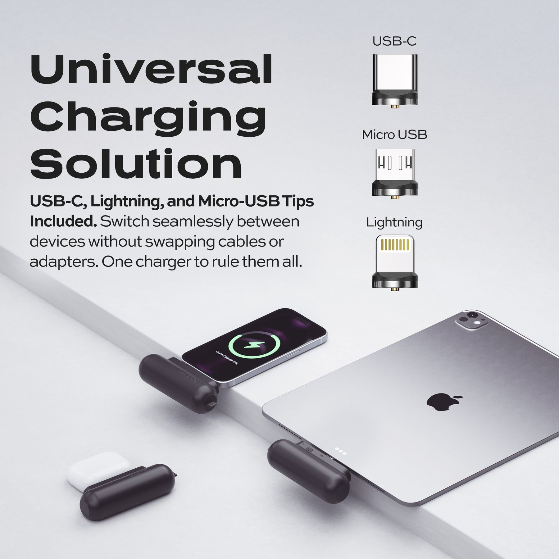 Snap-N-Charge® | Universal Magnetic Power Bank