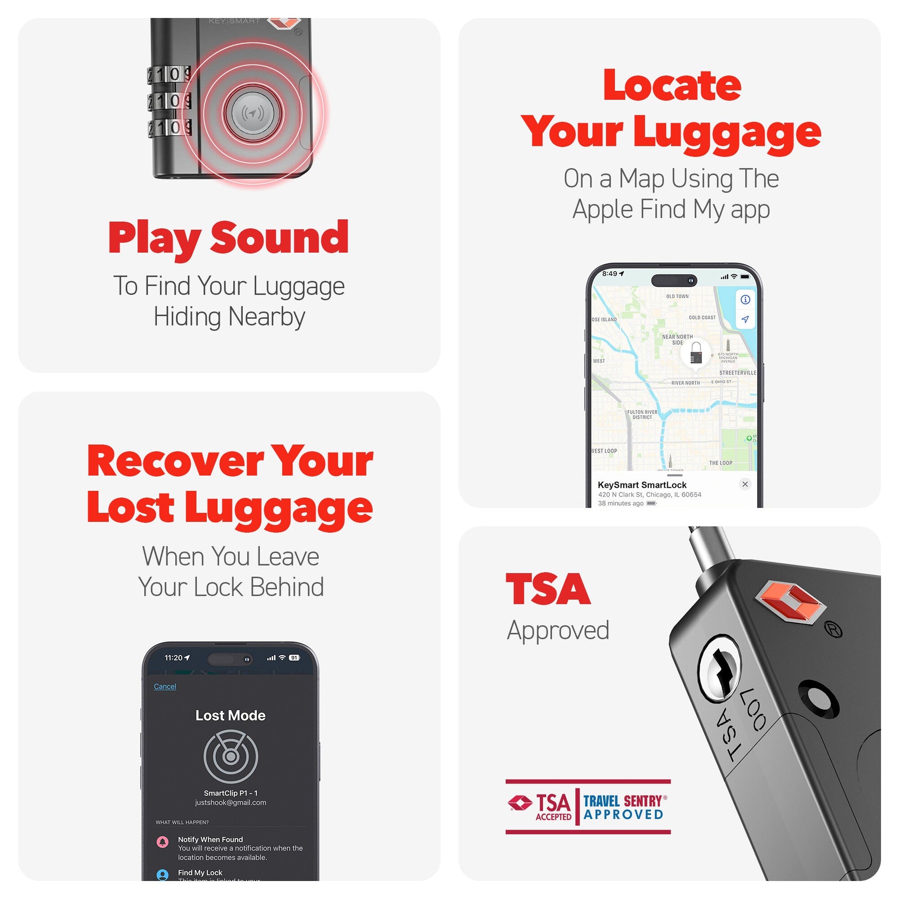 KeySmart SmartLock: The World's First Trackable Luggage Lock