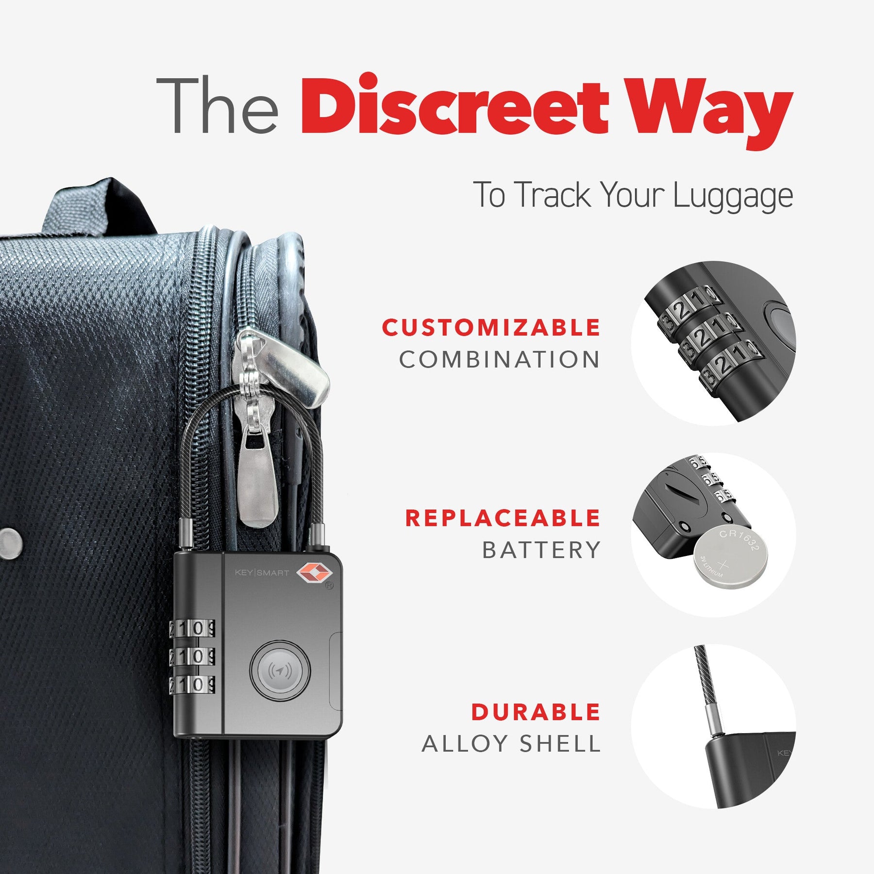 KeySmart SmartLock: The World's First Trackable Luggage Lock