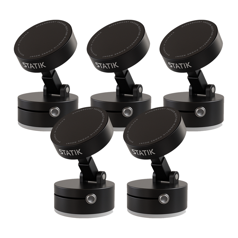 5 Pack HyperMount | Vacuum Car Mount | Compatible with All Smart Phones | iPhone or Android LP