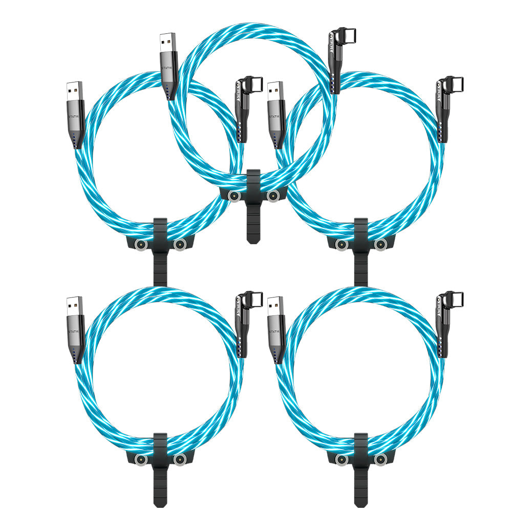 5 Pack PowerPivot® GloBright® | USB-A to USB-C or Lightning | Data & Charge | Multipack