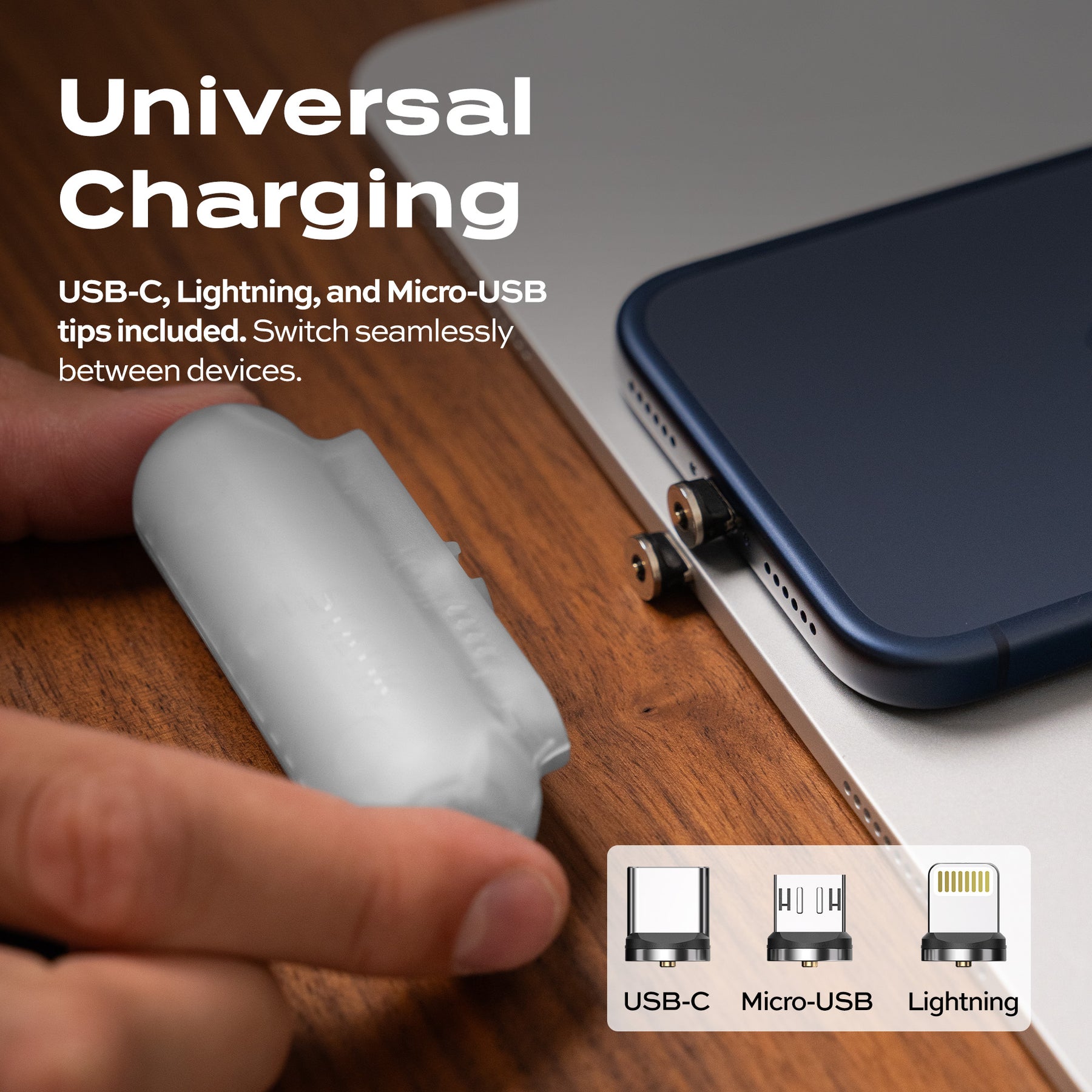 Snap-N-Charge® Ghost | Universal Magnetic Power Bank