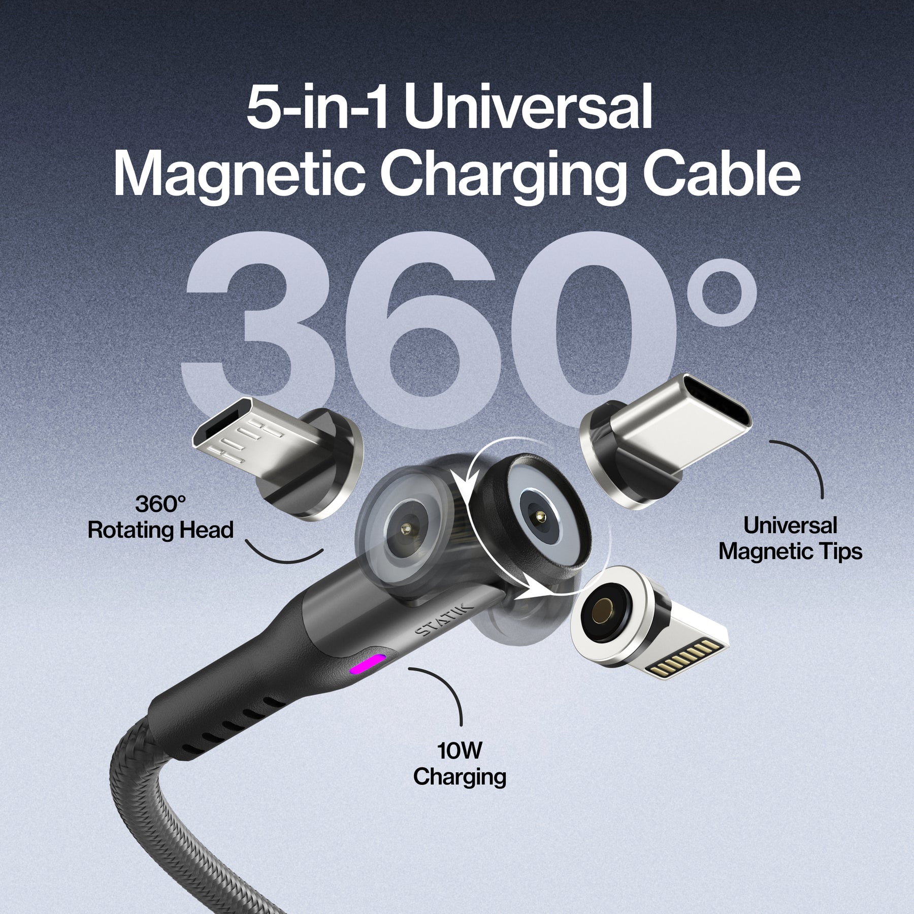Statik® 360 | Universal Magnetic Charge Cable