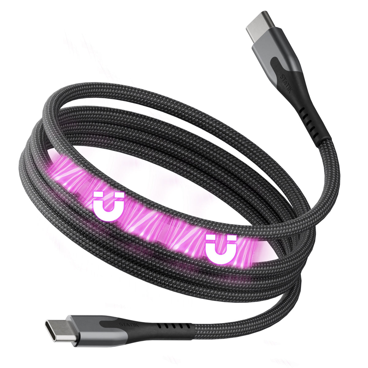 MagStack™ Pro | Fast Charge & Data Cable | Tangle-Free Magnetic Nylon