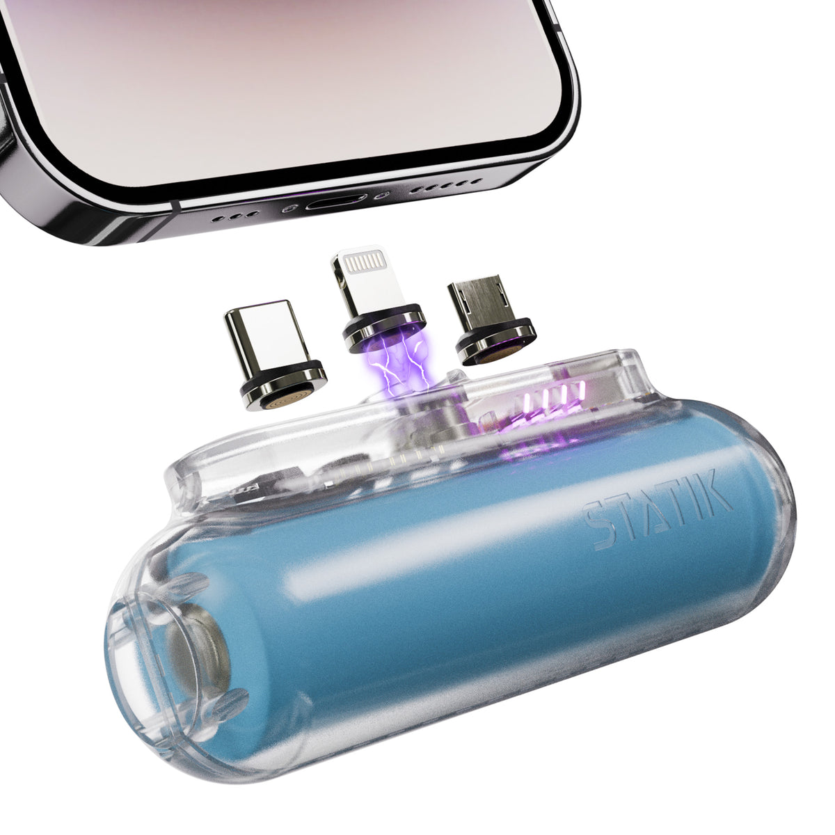Snap-N-Charge® Clear Sky | Universal Magnetic Power Bank