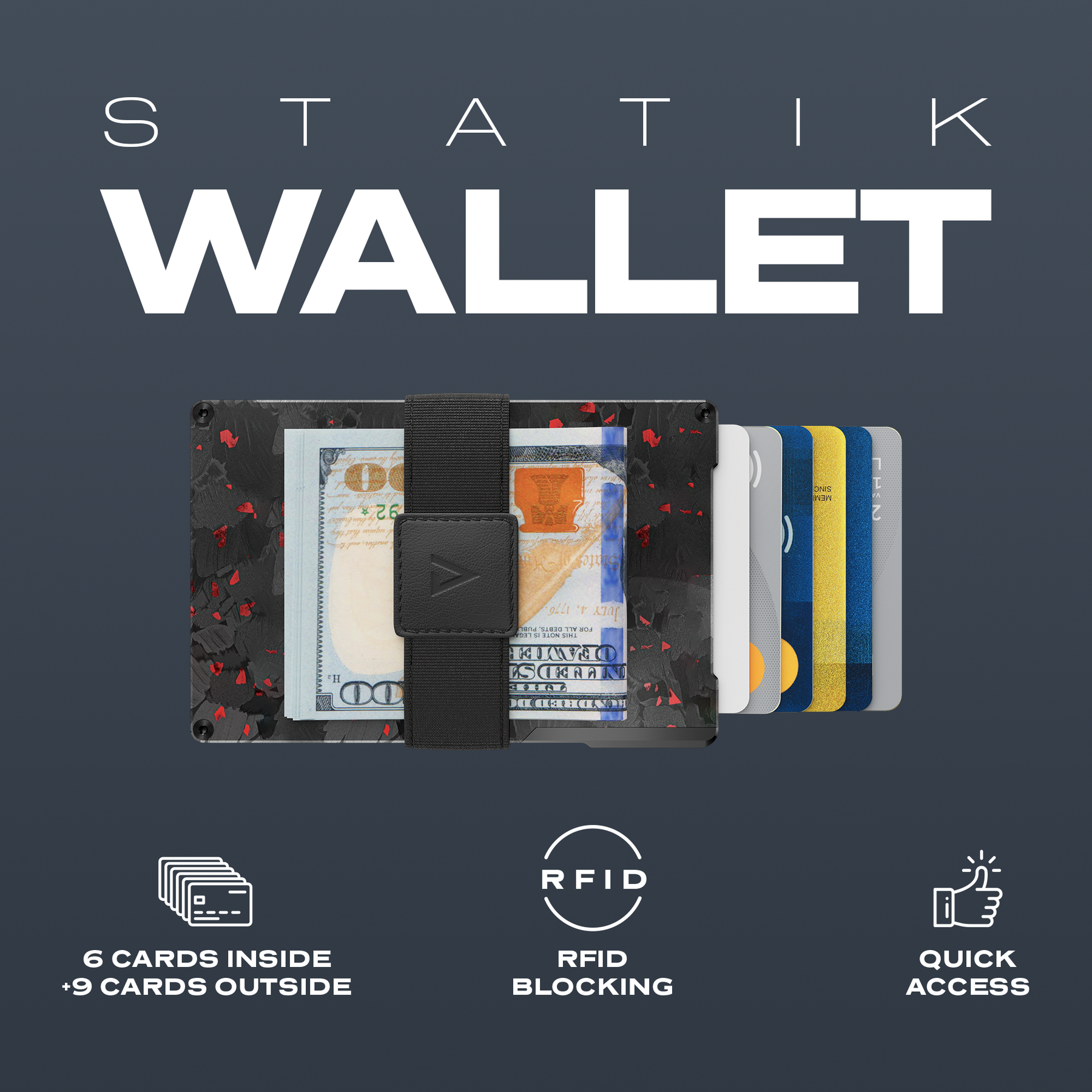 Statik® Wallet Red Forged Carbon