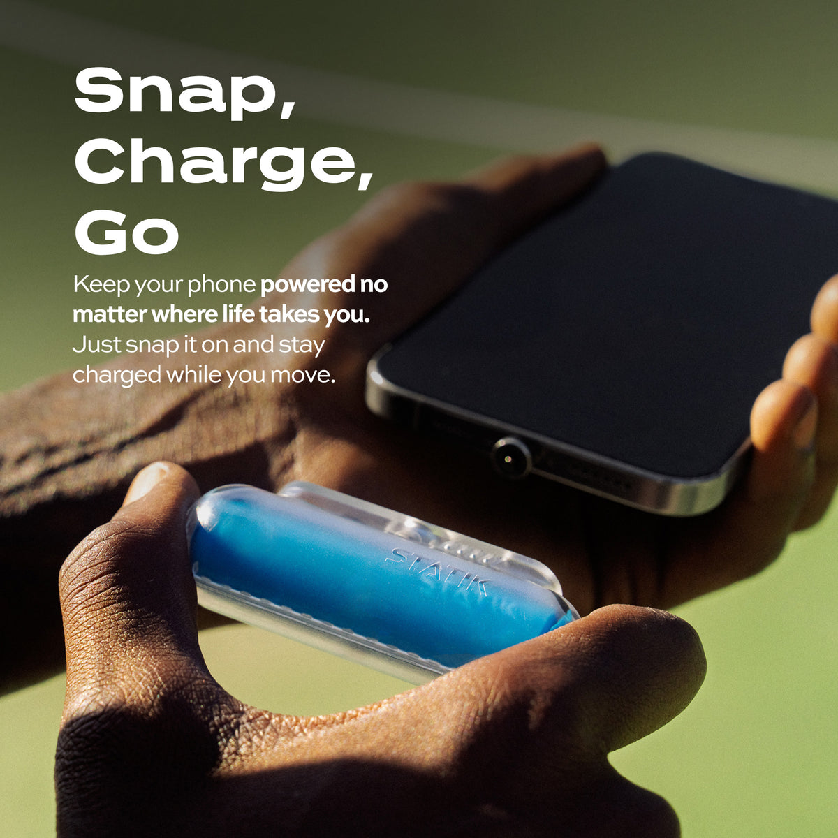 Snap-N-Charge® Clear Sky | Universal Magnetic Power Bank