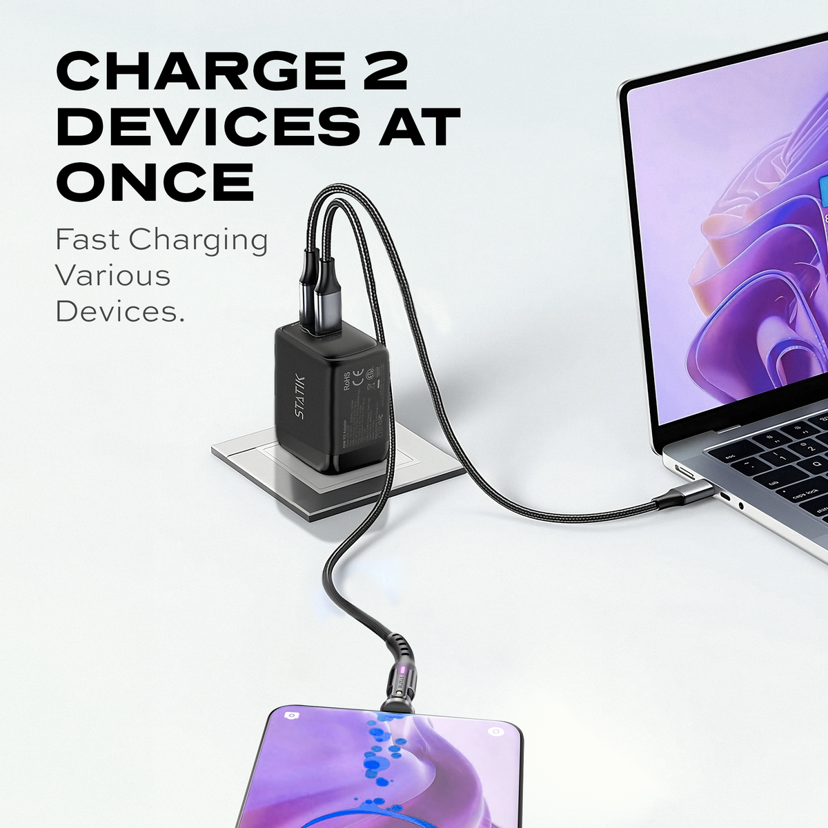 PowerPivot 45W Charging Kit | PowerPivot Pro Cable + 45W GaN Charger Kit