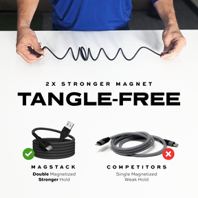 MagStack™ Cable | Tangle-Free Magnetic Nylon | Charge & Data Cable