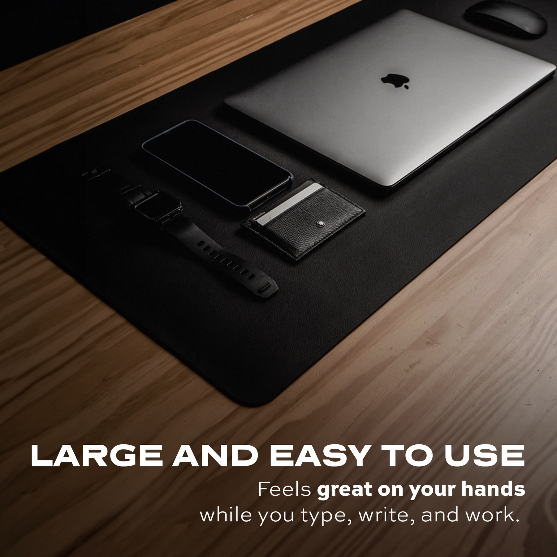 TaskPad™ Pelle | Tappetino per mouse XL | Grande superficie di gioco | Doppia faccia