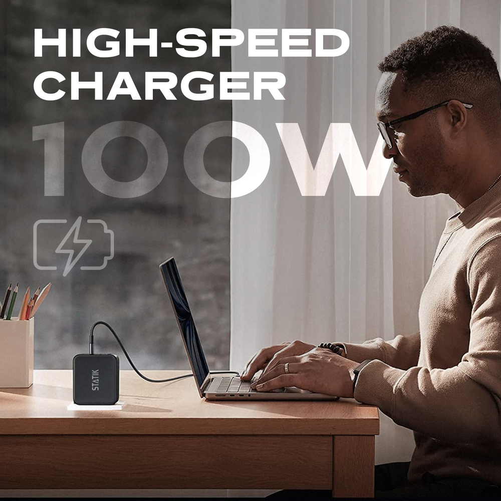 100W GaN Power Adapter | Universal 4 Ports Wall Charger