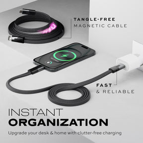 MagStack™ Slim Cable | Tangle-Free Magnetic Nylon | Charge & Data Cable