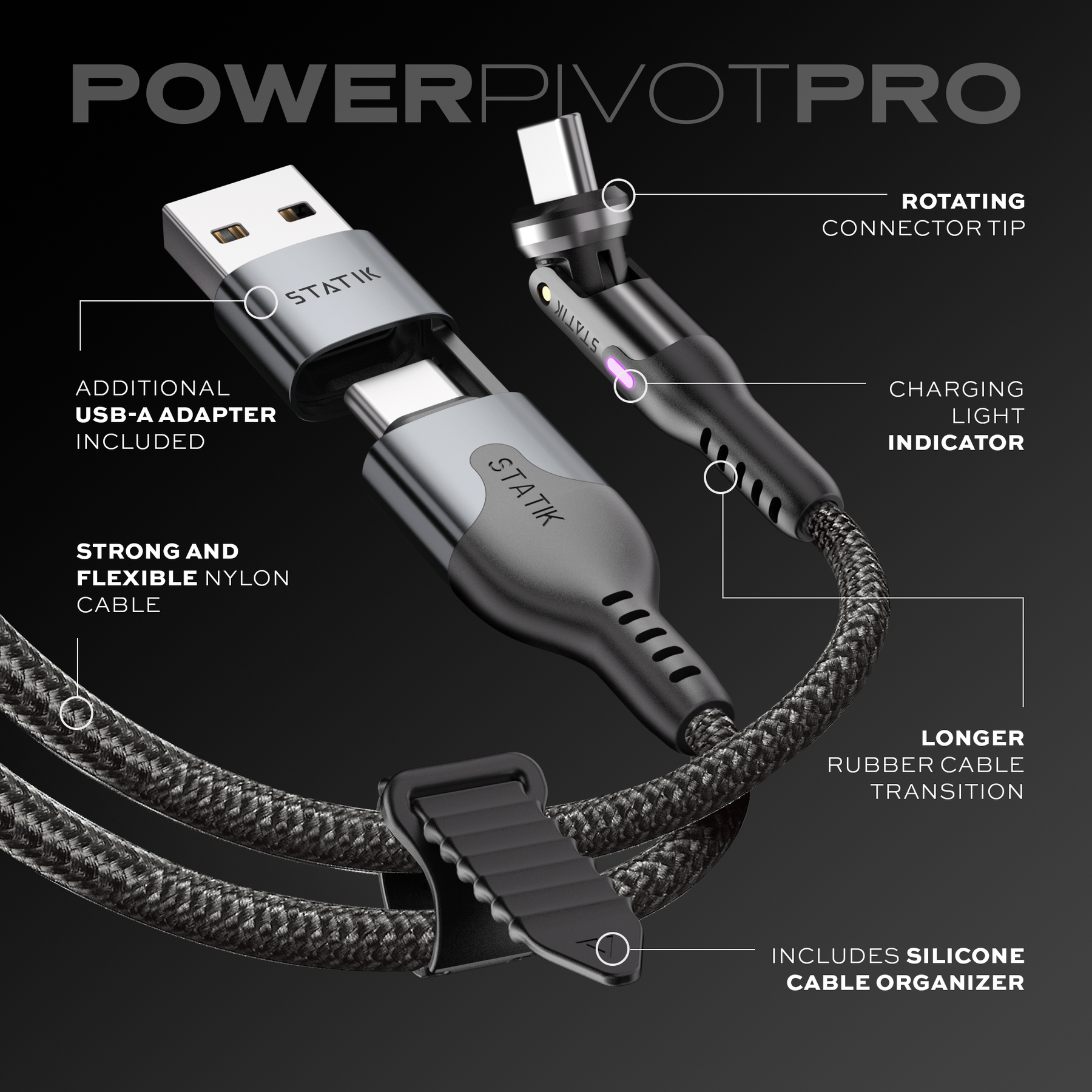 PowerPivot™ Pro | Fast Charge 60W Compatible | Data Transfer