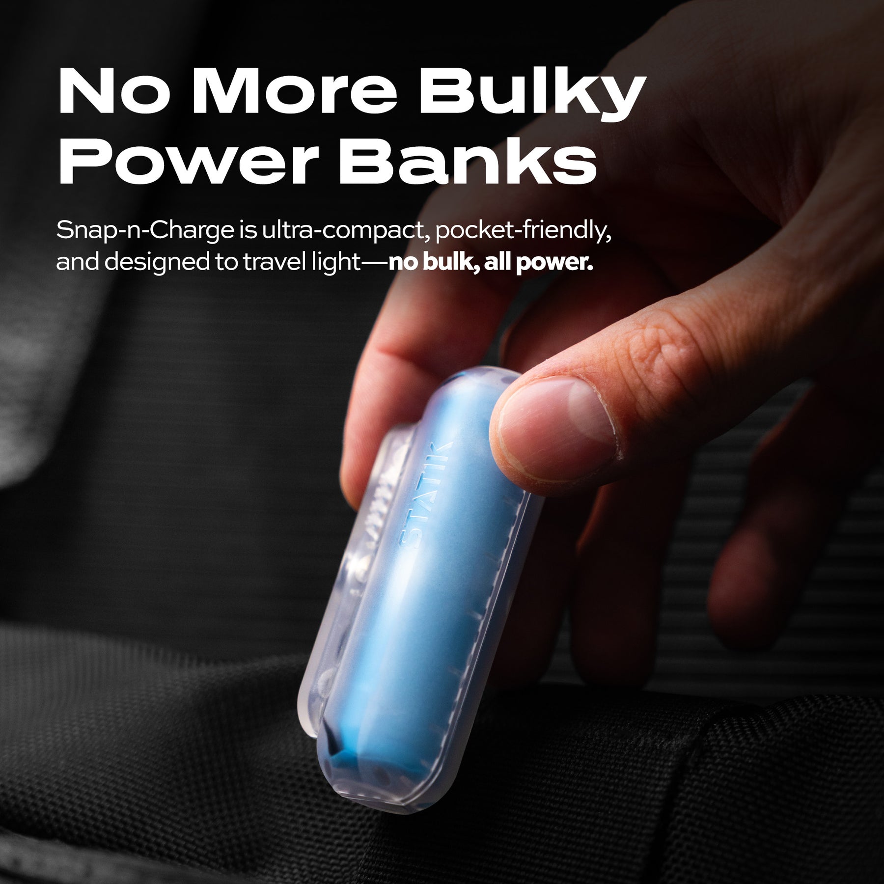 Snap-N-Charge® Clear Sky | Universal Magnetic Power Bank