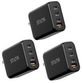 3 Pack 100W GaN Power Adapter | 4 Ports Wall Charger | Universal & Compact | Multipack