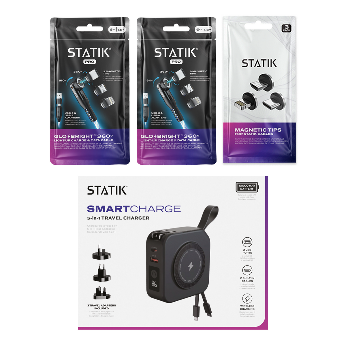 Gamer Dad Bundle | GloBright 360 Pro x 2 + Magnetic Tips Pro + SmartCharge