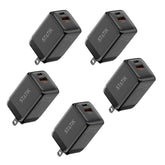 5 Pack 48W GaN BlitzCharge™ | Dual Power Adapter | 2 Ports Wall Charger | Universal & Compact | Multipack