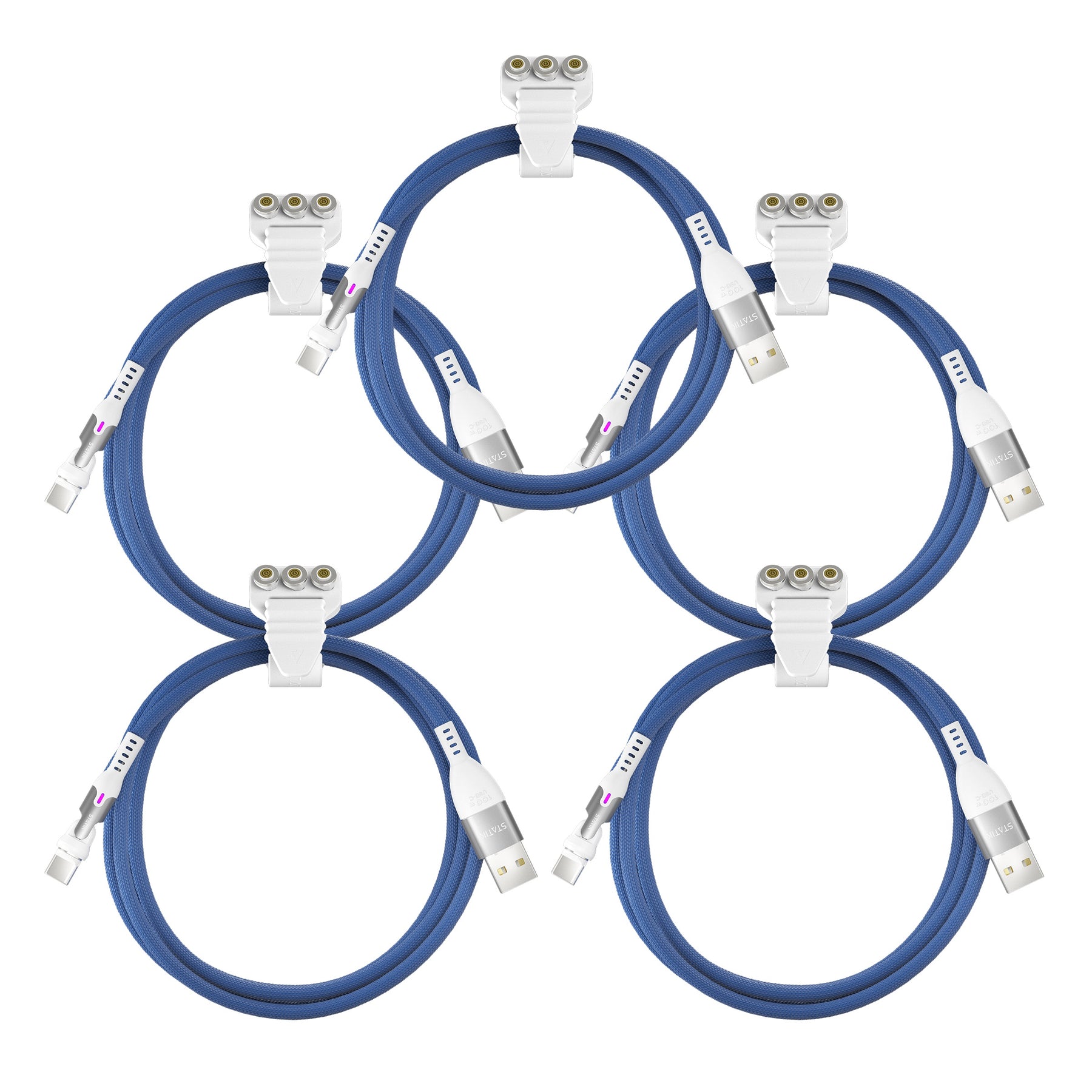 5 Pack Statik® 360 Pro | 100W Universal Charge & Data Cable | Multipack