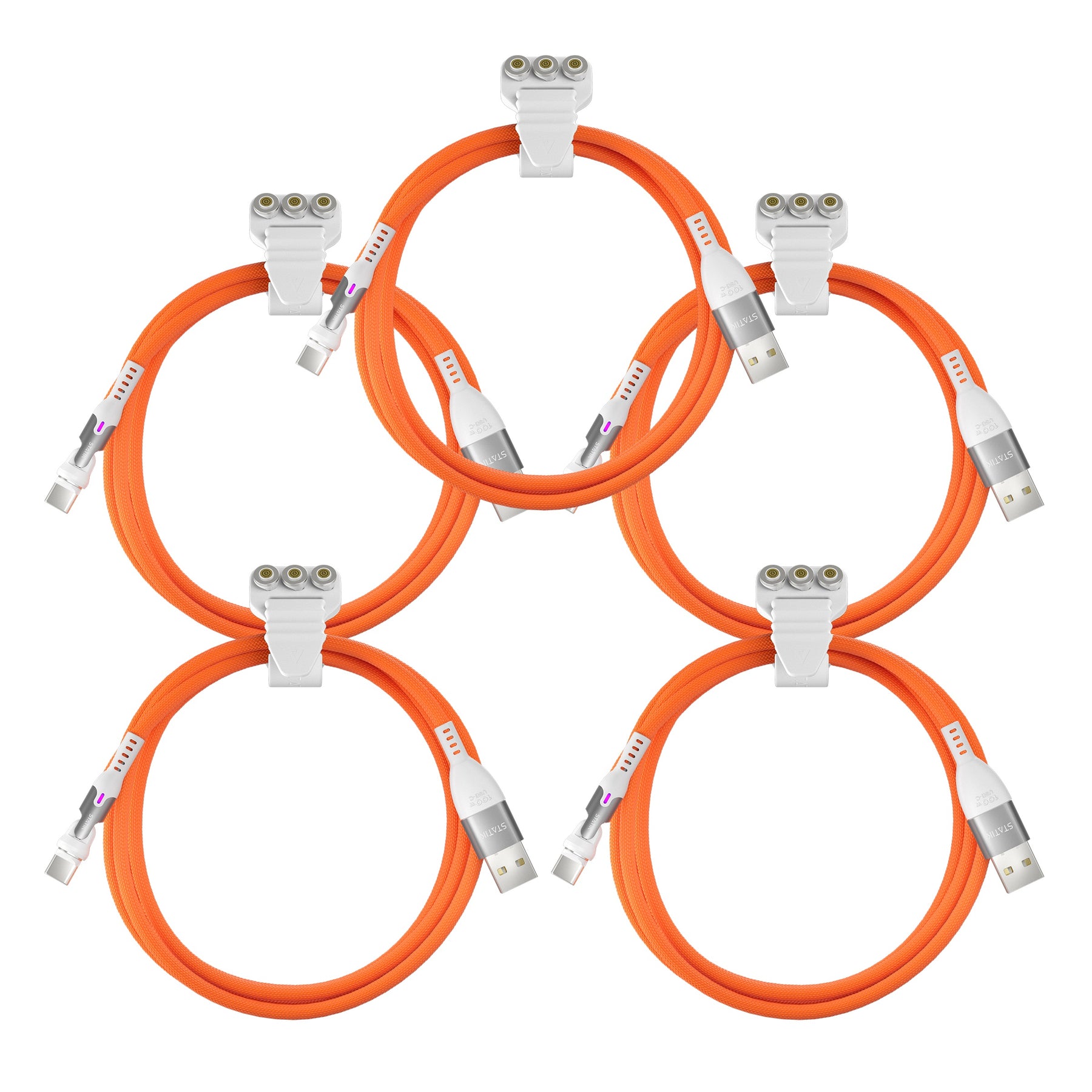 5 Pack Statik® 360 Pro | 100W Universal Charge & Data Cable | Multipack