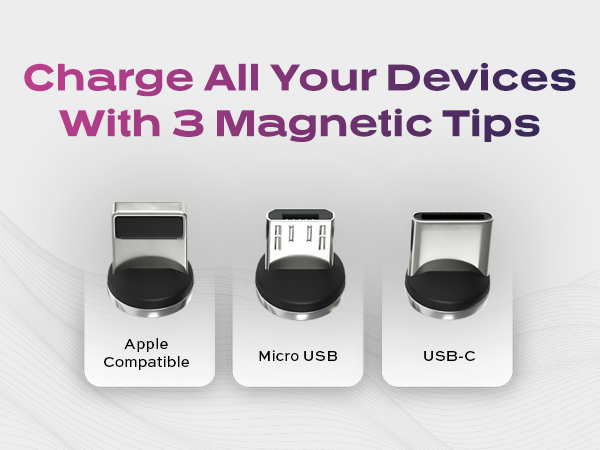 Statik 360 Magnetic Charging Cable - 3 in 1 Smart Rotating Charger iPhone  Samsun 810024052592
