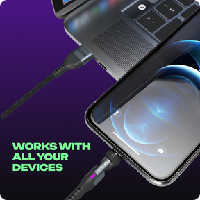 Statik 360 Pro | Universal 5-in-1 Ultra-Fast Rotating Magnetic Charging & Data Transfer Cable | USB-C, Lightning & Micro-USB / AG_LP