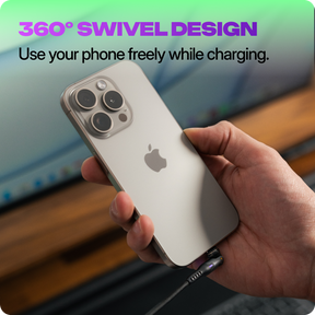Statik 360 Pro | Universal 5-in-1 Ultra-Fast Rotating Magnetic Charging & Data Transfer Cable | USB-C, Lightning & Micro-USB / AG_LP