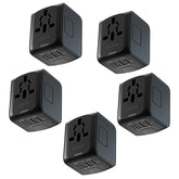 5 Pack GloboCharge™ 12W | Universal Travel Adapter | Worldwide Power Plug Adapter | Multipack