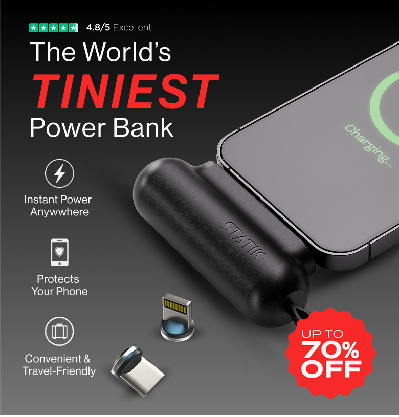 Snap-N-Charge | Ultra Tiny Power Bank | 70% Off