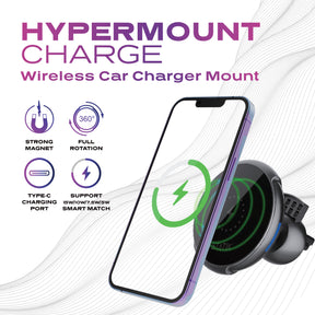 HyperMount Charge Vent Mount Wireless Charger