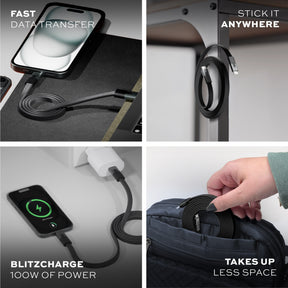 MagStack™ Slim Pro | Tangle-Free Magnetic Nylon | Fast Charging Data Cable