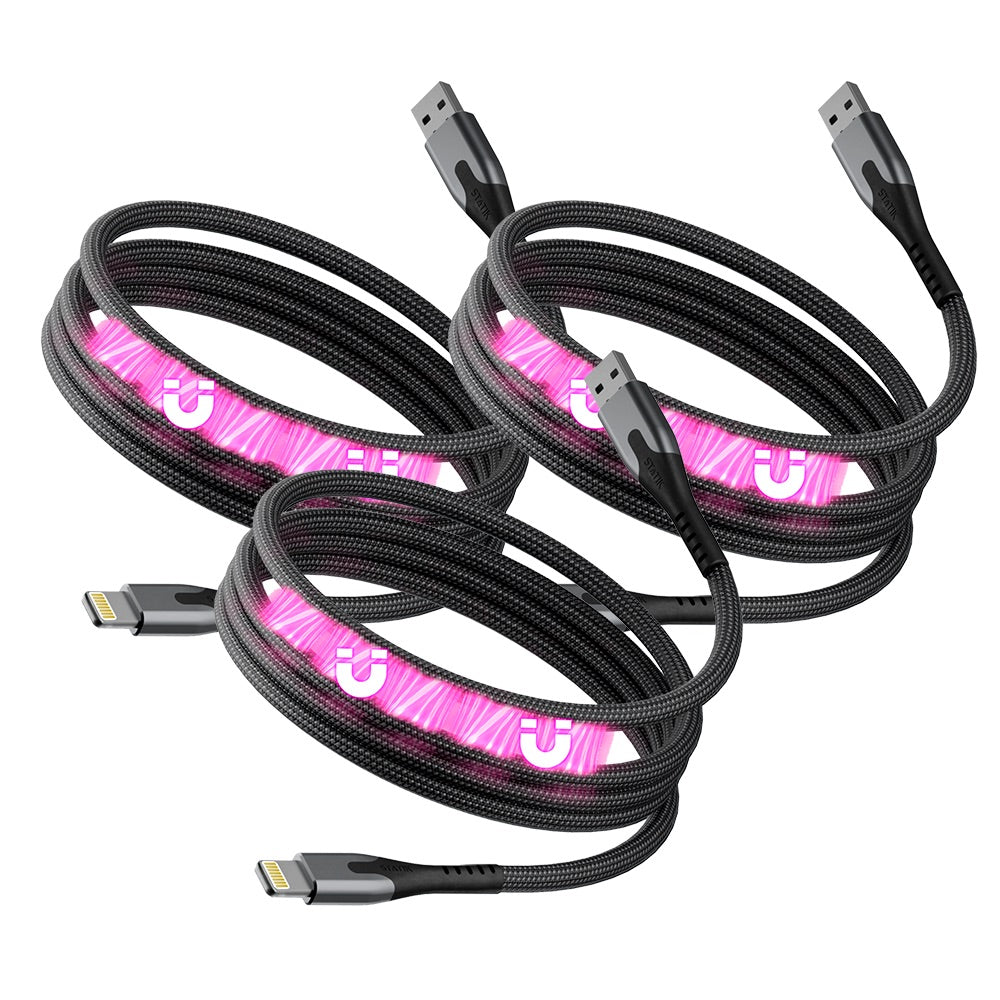 3 Pack MagStack® Cable | Tangle-Free Magnetic Nylon | Charge & Data Cable | Multipack