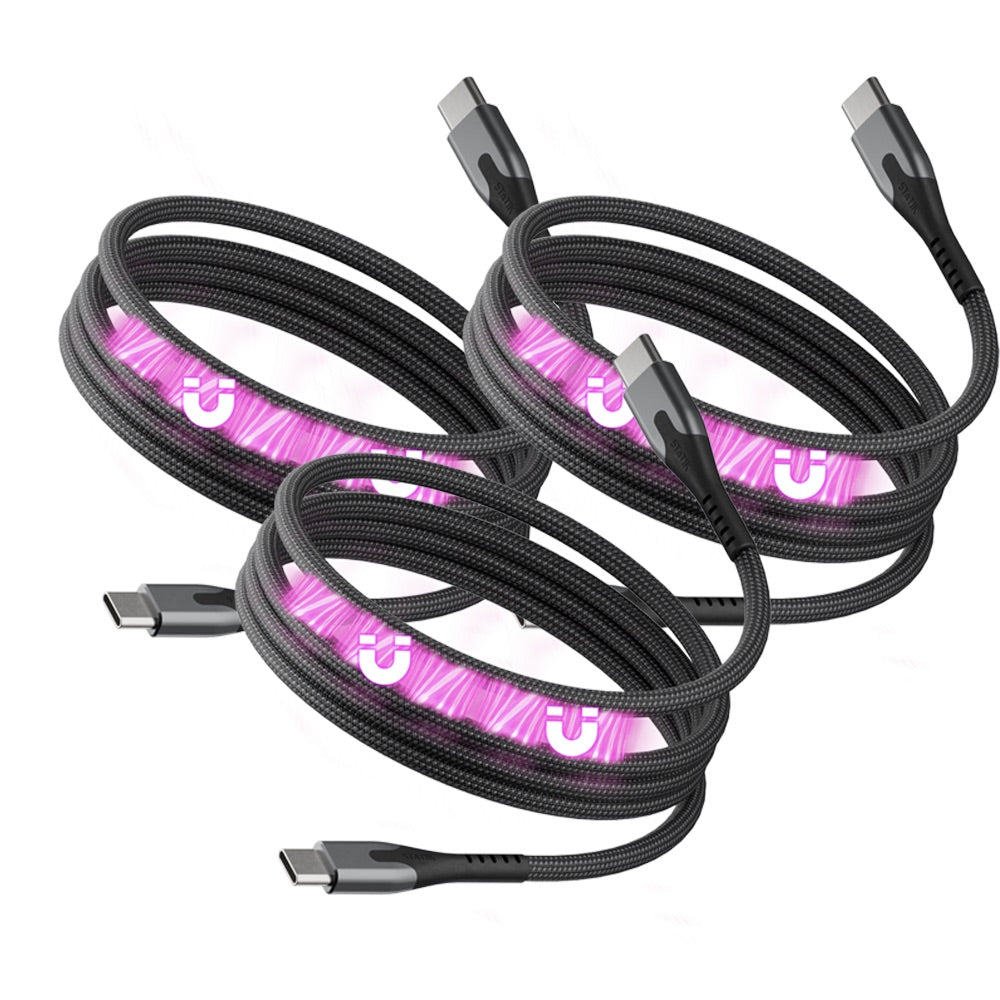 3 Pack MagStack® Pro | Fast Charging Tangle-Free Magnetic Nylon | Data Transfer | Multipack