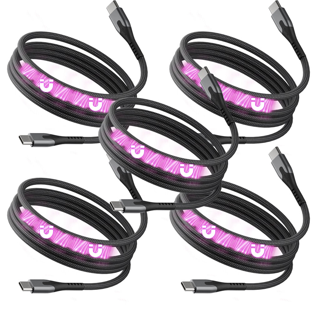 5 Pack MagStack® Pro | Fast Charging Tangle-Free Magnetic Nylon | Data Transfer | Multipack