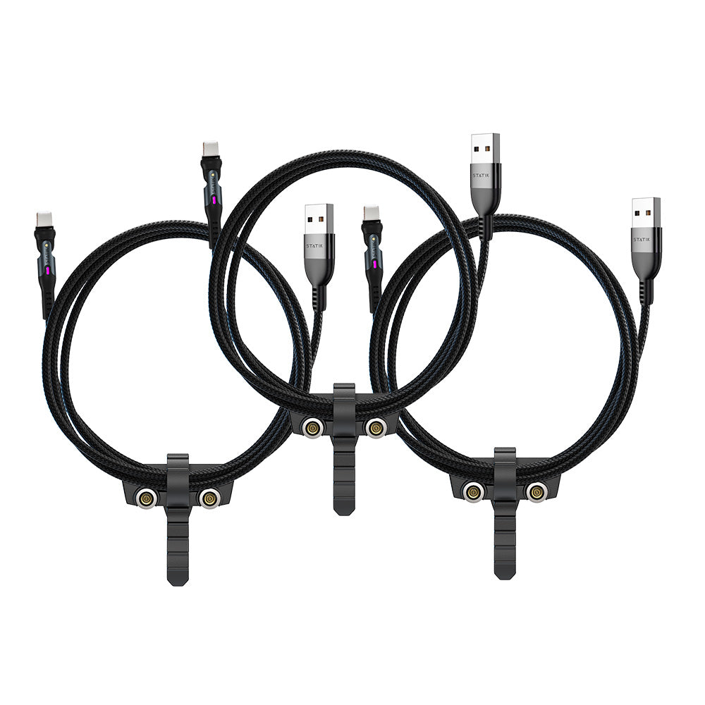 3 Pack PowerPivot® Cable | Charging & Data Transfer | Rotating Head | Multipack