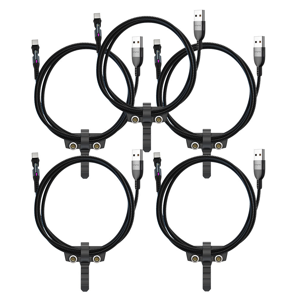 5 Pack PowerPivot® Cable | Charging & Data Transfer | Rotating Head | Multipack