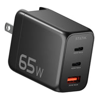 65W GaN Power Adapter | 3 Ports Wall Charger | Universal & Compact