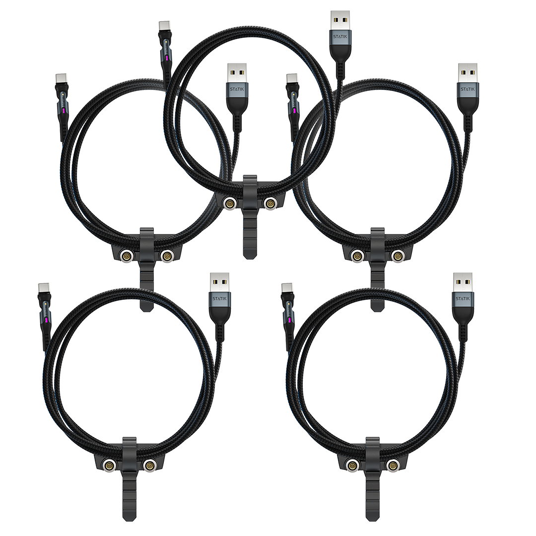 5 Pack Statik® 360 Cable 2.0 | Universal Magnetic Charge Cable