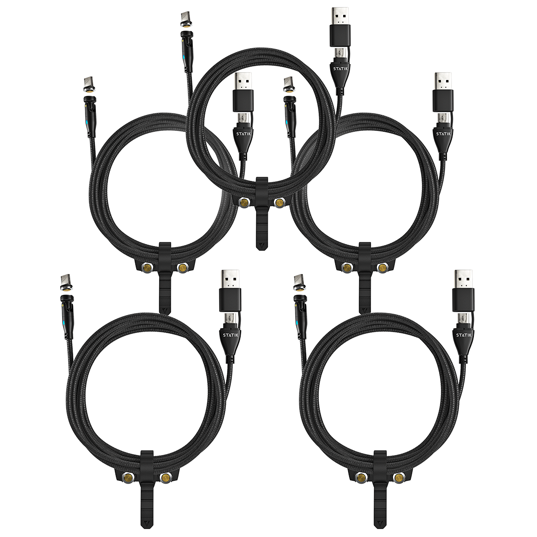 5 Pack Statik® 360 Pro | 100W Universal Charge & Data Cable