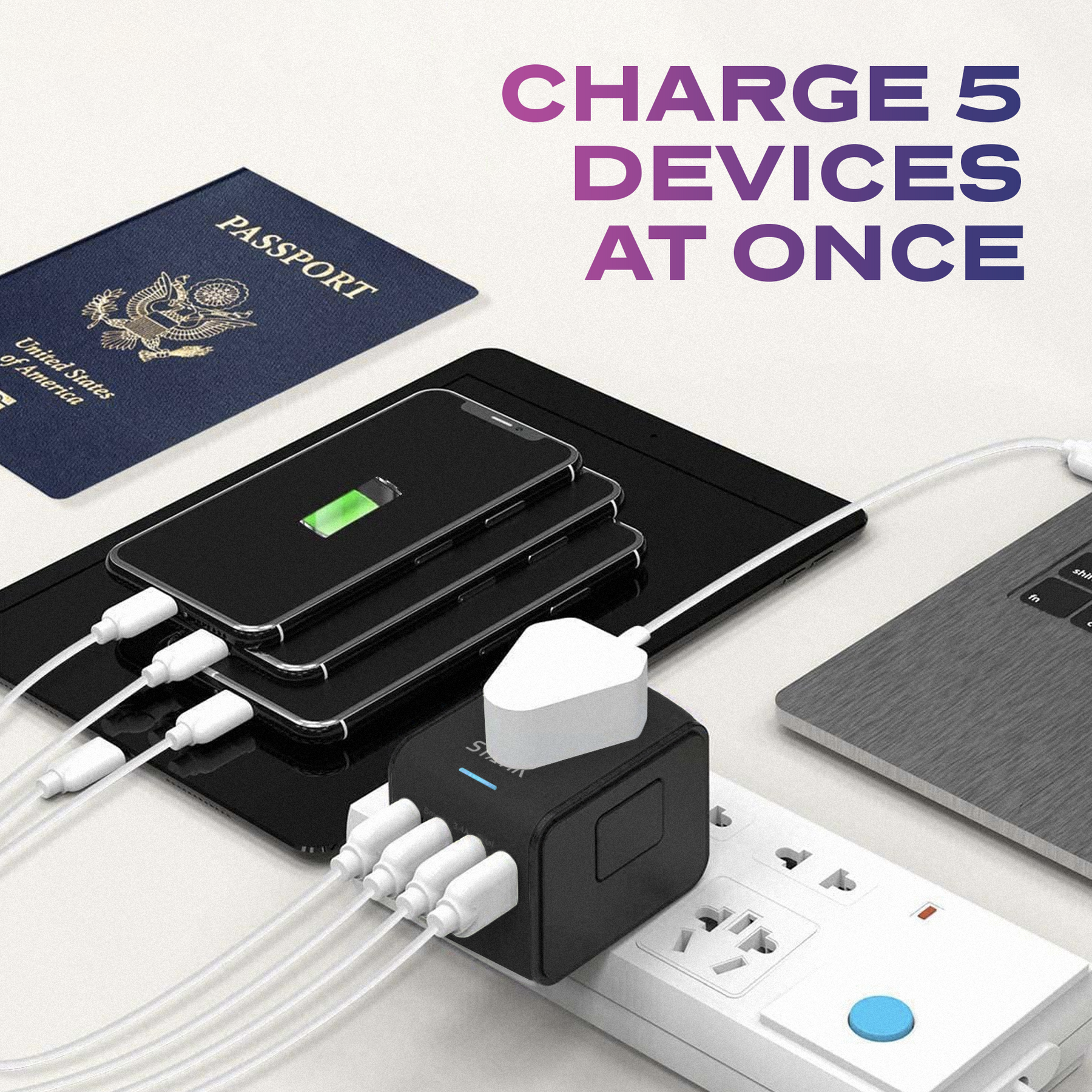 GloboCharge 12W Universal Travel Adapter | Worldwide Power Plug Adapter