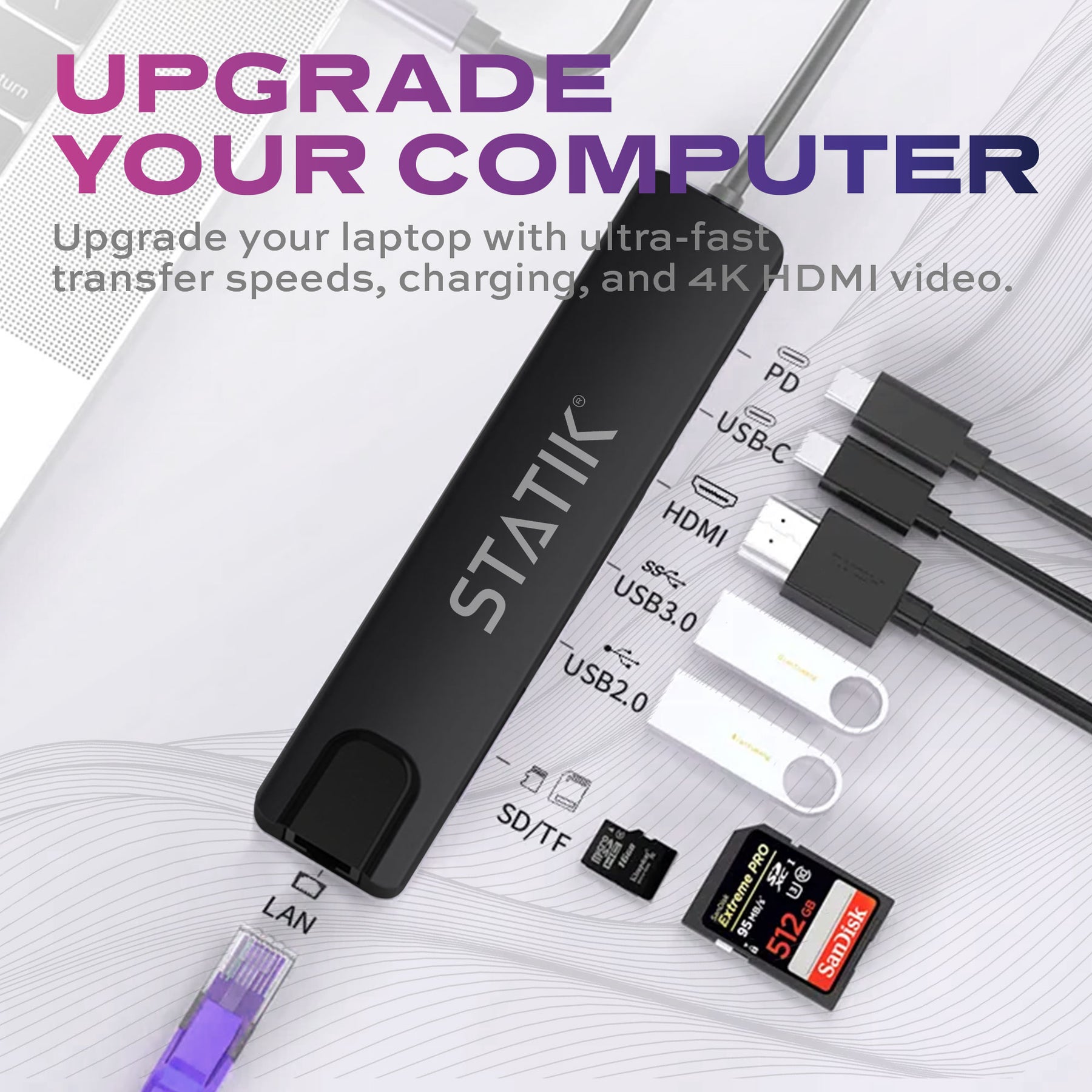 <tc>UltraHub USB 8-en-1 | Adaptateur multiport USB C</tc>
