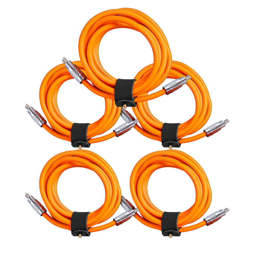 5 Pack TsumoCharge® | 100W Silicone Charging Cable | Orange | Multipack