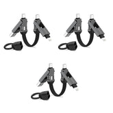 3 Pack HEXCHARGE | Universal Fast Charging Cable | Multipack